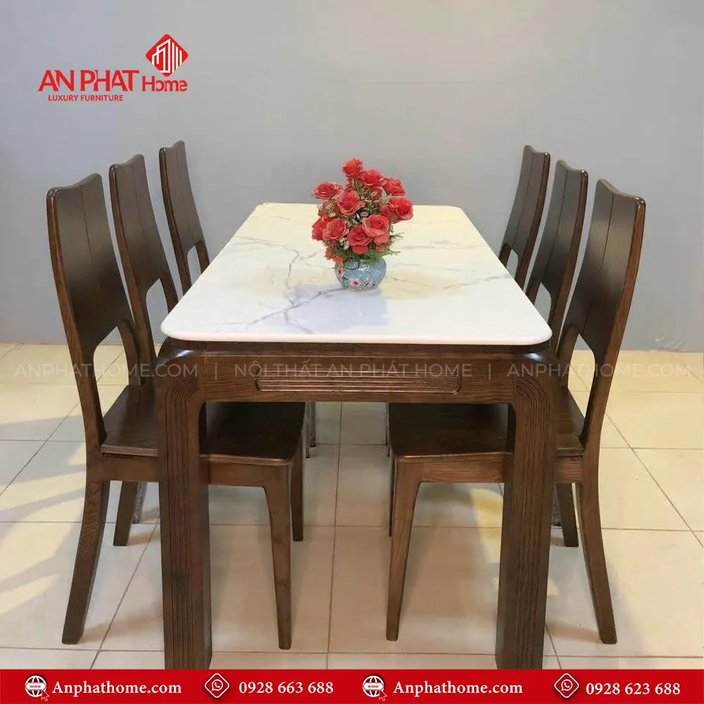 Bộ bàn ghế ăn mặt đá gỗ sồi hiện đại BA-2060 3 Bộ bàn ghế ăn mặt đá gỗ sồi hiện đại BA-2060 , quý khách có thể lựa chọn kích thước bàn từ dài 1m20 – 1m80 hoặc lớn hơn, để phù hợp với nhu cầu sử dụng, Bộ bàn 1m20 sẽ đi kèm 4 ghế, bàn 1m40 – 1m60 – 1m80 đi kèm 6 ghế theo bộ, Ngoài da có thể đặt mua thêm số lượng ghế ngồi để phù hợp với nhu cầu sử dụng.