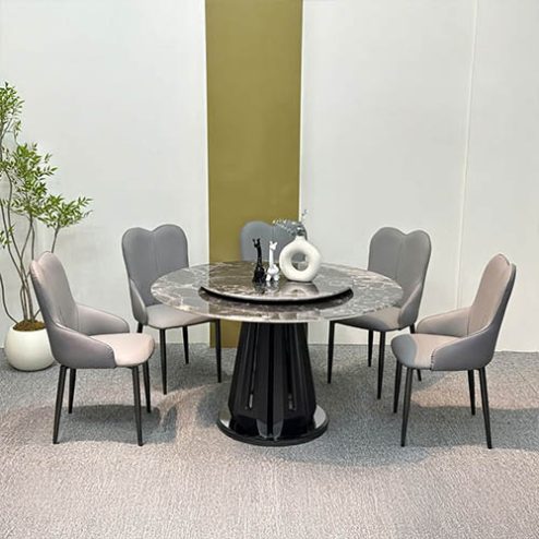 Bộ bàn ghế ăn mặt đá tròn hiện đại BA-1941