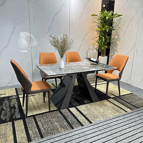 Bộ bàn ghế ăn thông minh mặt đá BA-2012