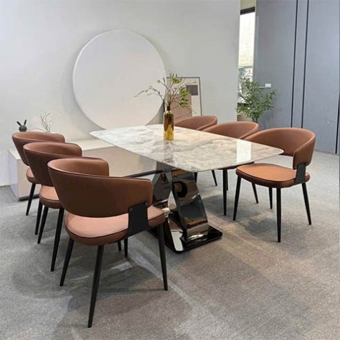 Bộ bàn mặt đá 6 ghế nhập khẩu BA-1956