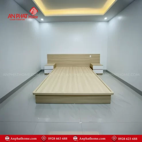 Mẫu giường ngủ hiện đại bằng gỗ công nghiệp