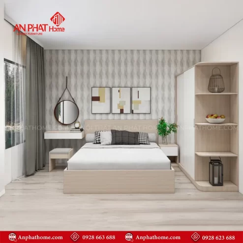 Combo giường tủ gỗ công nghiệp