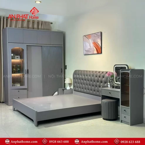 Thiết kế bộ giường tủ phòng ngủ hiện đại