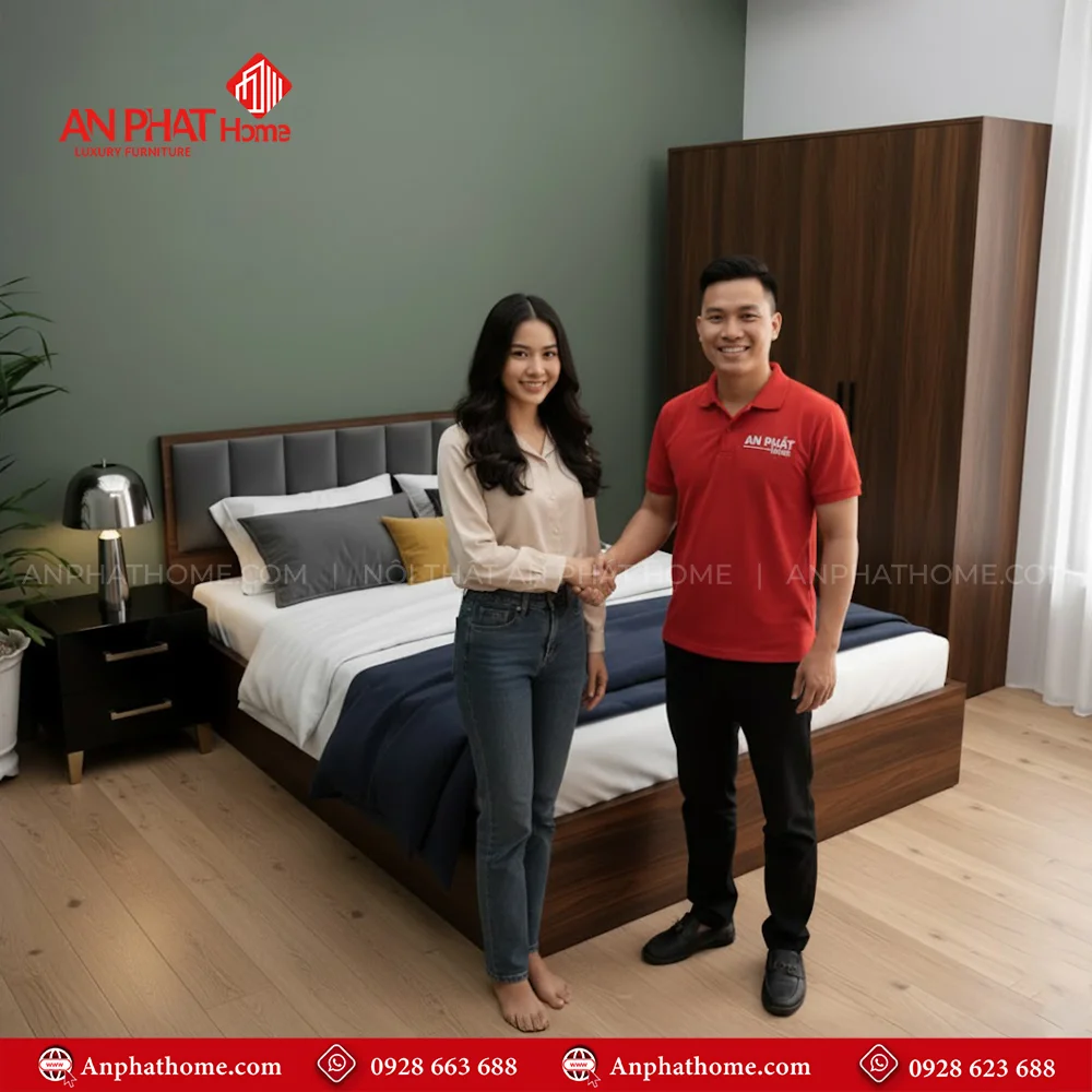 Thiết kế bộ giường tủ phòng ngủ hiện đại