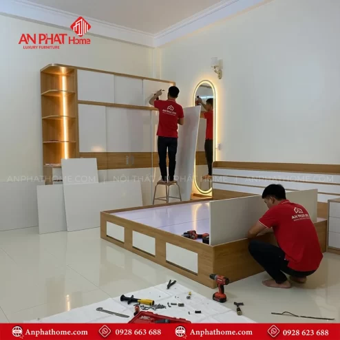 Combo giường tủ gỗ công nghiệp đẹp giá rẻ
