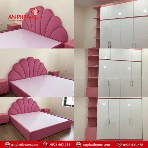 Combo giường tủ cho bé gái