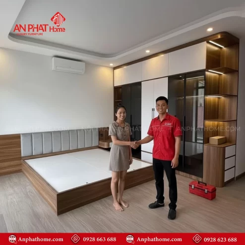 Bộ giường Tủ gỗ công nghiệp