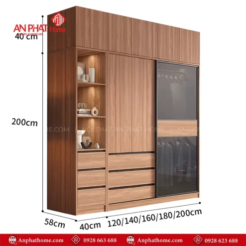 Tủ quần áo đơn giản mà đẹp thiết kế theo yêu cầu