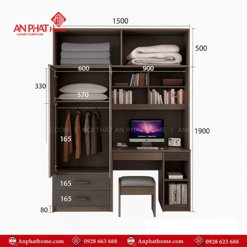 Tủ quần áo đơn giản mà đẹp