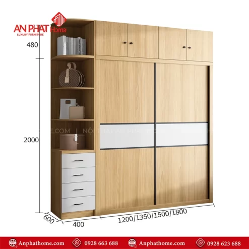 Mẫu tủ quần áo cánh lùa