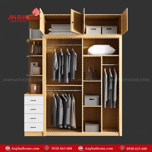 Mẫu thiết kế tủ đựng quần áo đẹp