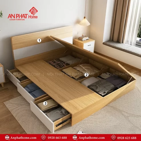 Giường ngủ cao cấp có ngăn kéo