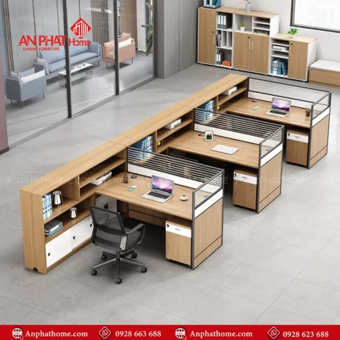 Cụm Bàn Làm Việc Hiện Đại Gỗ MDF B-2872 An Phát Home