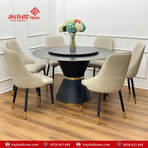 Mau Ban An Tron Xoay Mat Da 6 Ghe Cao Cap BA 1912 3