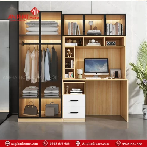 Tủ đựng quần áo cánh kính hiện đại