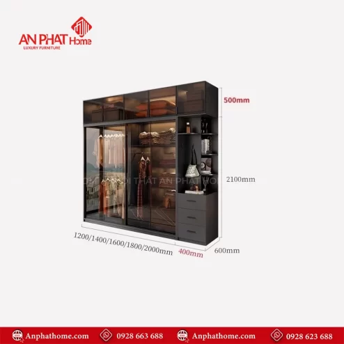 mẫu tủ quần áo trong phòng ngủ hiện đại đẹp