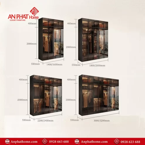 Mẫu tủ quần áo trong phòng ngủ hiện đại