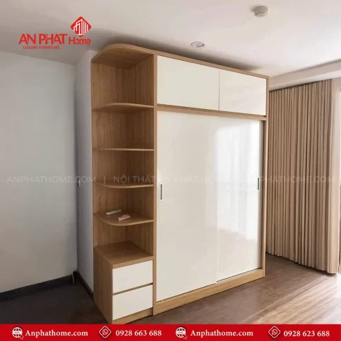 Tủ Áo Cánh Lùa Gỗ MDF TA-576 An Phát