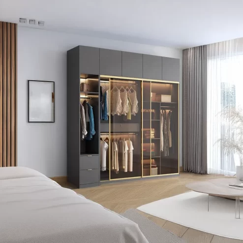 Tủ Áo Cửa Trượt Cánh Kính TA-598 An Phát