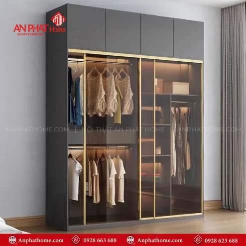 Mẫu tủ quần áo cửa lùa hiện đại