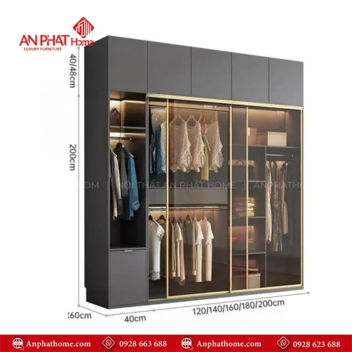 Mẫu tủ quần áo hiện đại cửa lùa