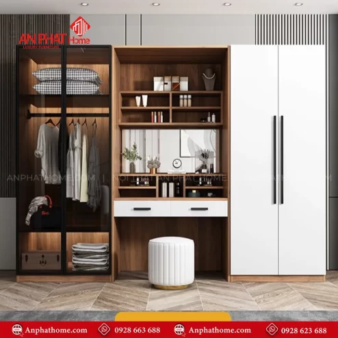 Mẫu thiết kế tủ đựng quần áo đẹp giá rẻ