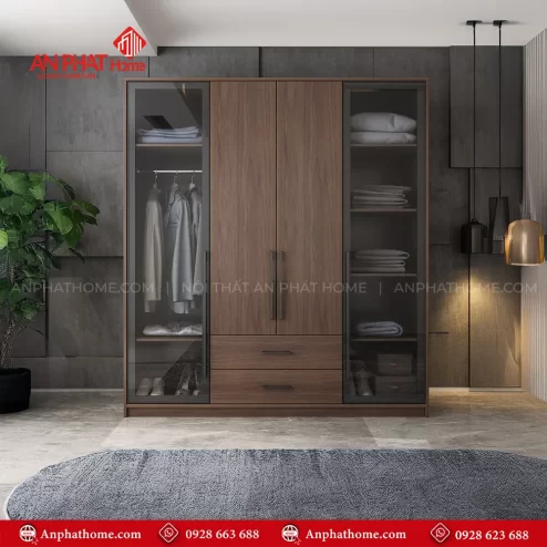 Tủ Áo Gỗ Cánh Kính TA-505 An Phát
