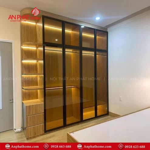 Tủ Áo Gỗ Cánh Kính TA-547 An Phát