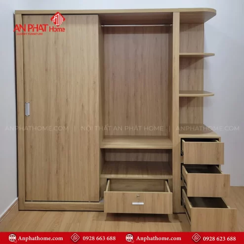 Mẫu tủ quần áo gỗ công nghiệp cánh lùa