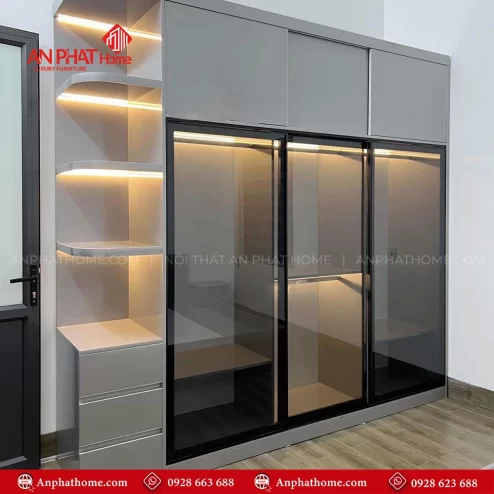 Tủ Áo Gỗ MDF Cánh Kính TA-512 An Phát Home