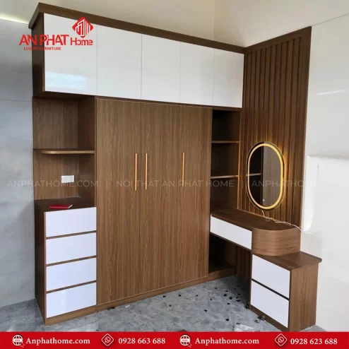 Tủ quần áo gỗ công nghiệp thiết kế theo yêu cầu