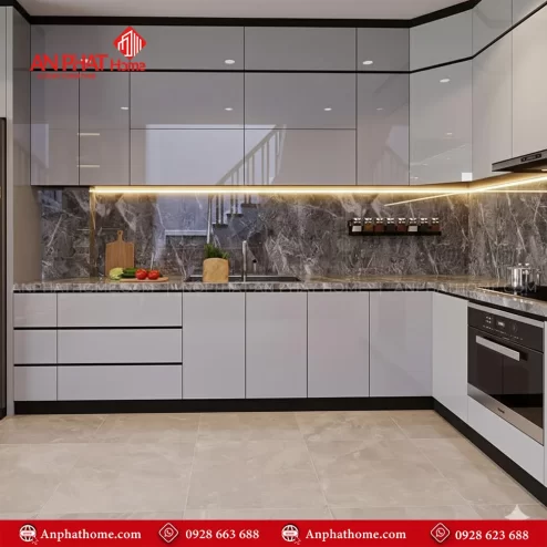 Mẫu tủ bếp đẹp đóng theo yêu cầu