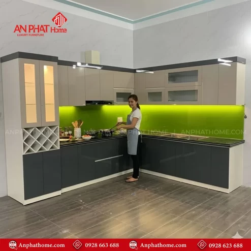Mẫu tủ bếp đẹp đóng theo yêu cầu