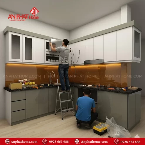 Mẫu tủ bếp đẹp đơn giản giá rẻ