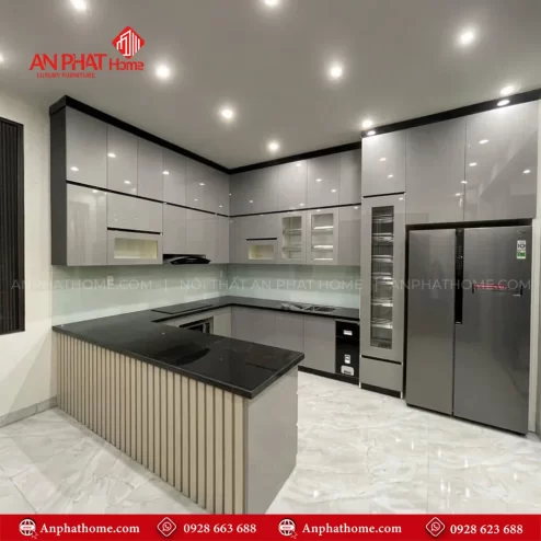 Tủ Bếp Đẹp Phủ Acrylic Sang Trọng TB-924 An Phát