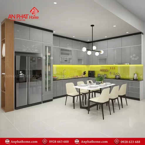 Tủ Bếp Đẹp Phủ Acrylic Sang Trọng TB-940 An Phát