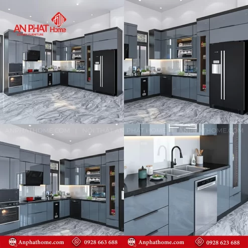 Mẫu tủ bếp đẹp đóng theo yêu cầu