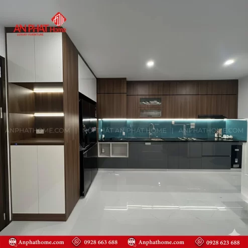 Mẫu tủ bếp chữ I dài 2 5m