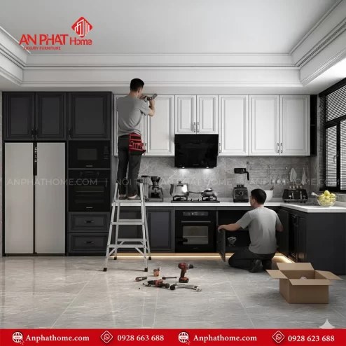 Tủ bếp đơn giản tiết kiệm