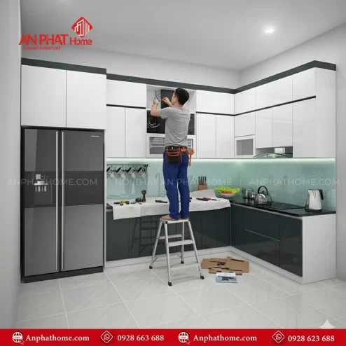 Tủ bếp đơn giản tiết kiệm