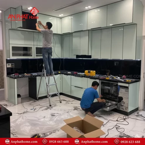 Mẫu tủ bếp đẹp đóng theo yêu cầu