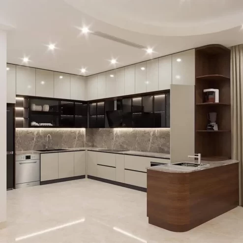 Tủ Bếp MDF Cánh Kính Sang Trọng TB-914 An Phát