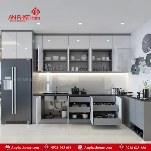 Mẫu tủ bếp đẹp đơn giản nhỏ đẹp