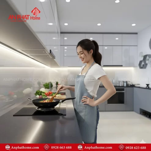 Mẫu tủ bếp đẹp giá rẻ đóng theo yêu cầu
