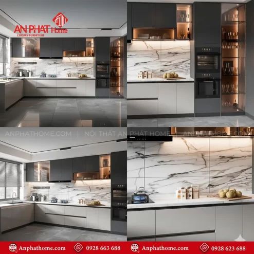 Mẫu tủ bếp đẹp cho nhà chung cư, tập thể, biệt thự