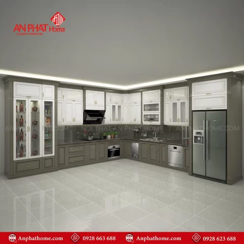 Tủ Bếp Nhôm Kính Đẹp TB-939 An Phát