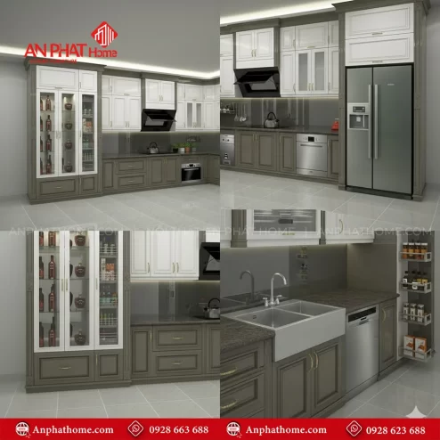 Mẫu tủ bếp nhôm kính đẹp giá rẻ Hà Nội - Hồ Chí Minh
