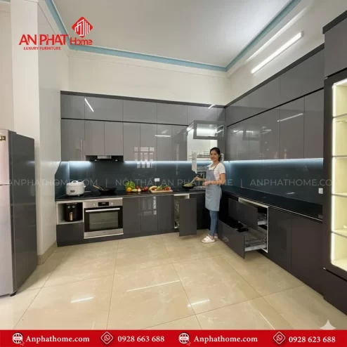 Mẫu tủ bếp nhựa cao cấp