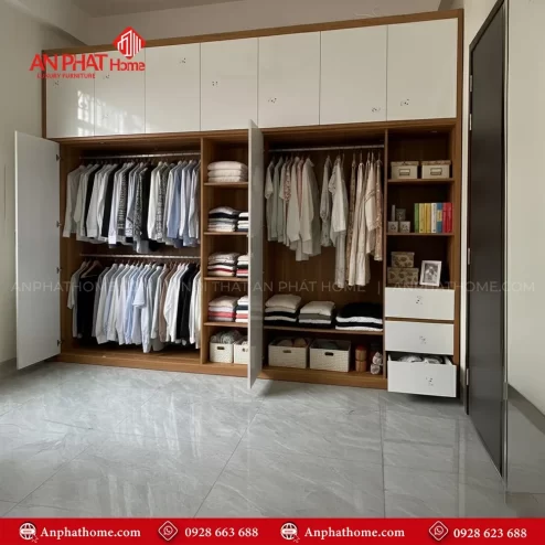 Mẫu tủ quần áo thiết kế theo yêu cầu
