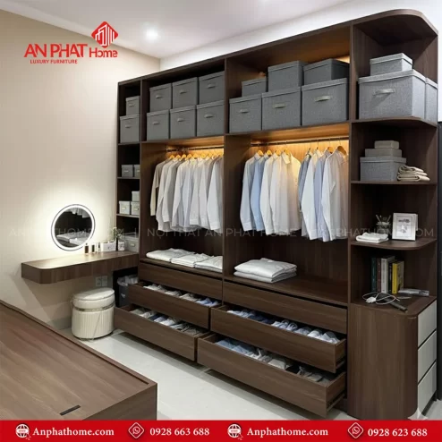 Mẫu tủ quần áo mdf phủ melamine